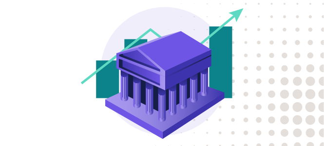 Graphic illustration of a bank