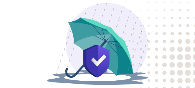 Graphic illustration of umbrella for a rainy day