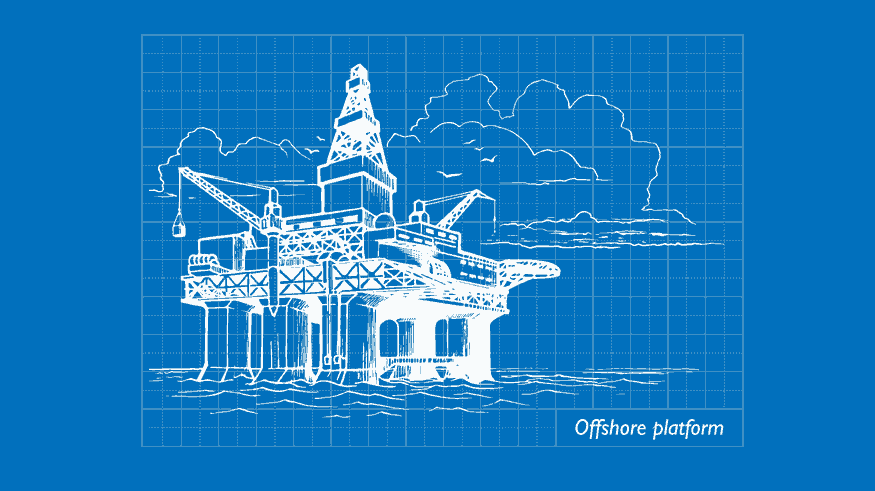 oil rig illustration