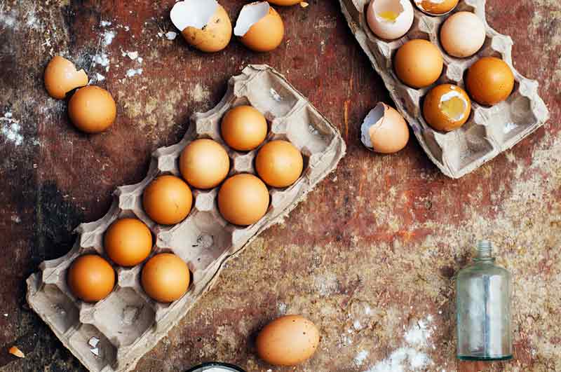 aerial view of egg boxes