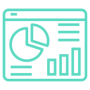 Icon showing data viausalized in a dashboard