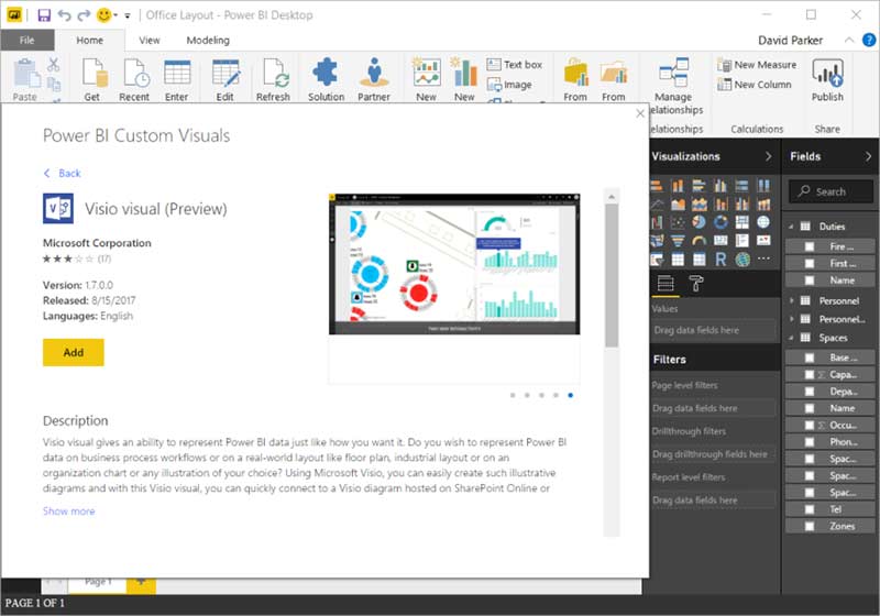 screenshot of the visio visual app