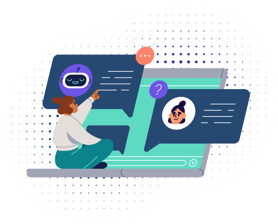 Graphic illustration of AI in customer experience