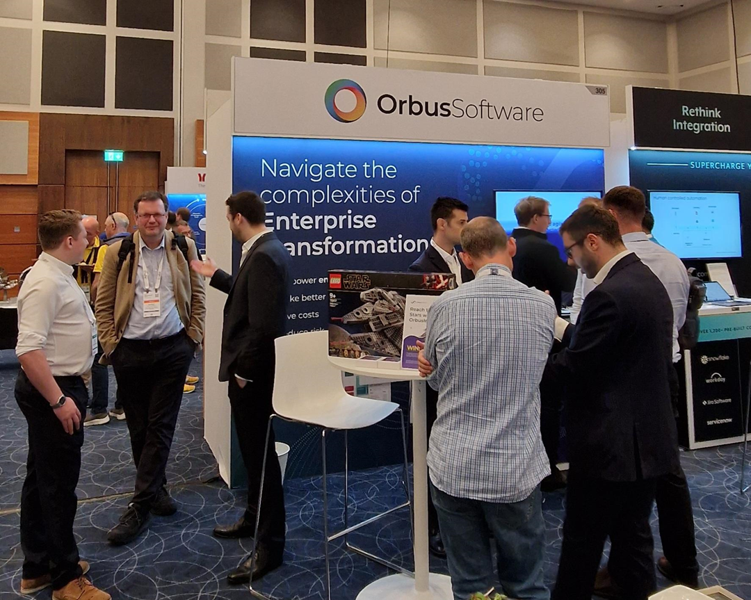 Orbus Software booth at Gartner Apps Summit London 2023