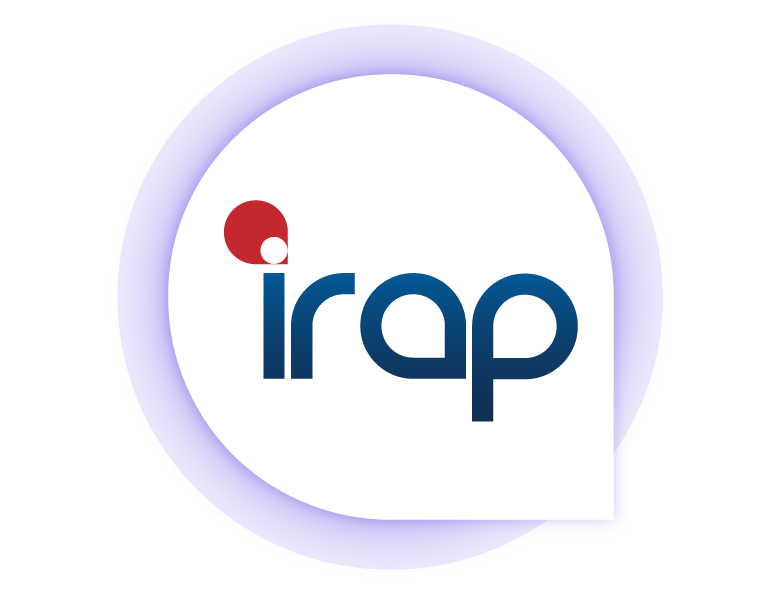 IRAP logo within a purple circle