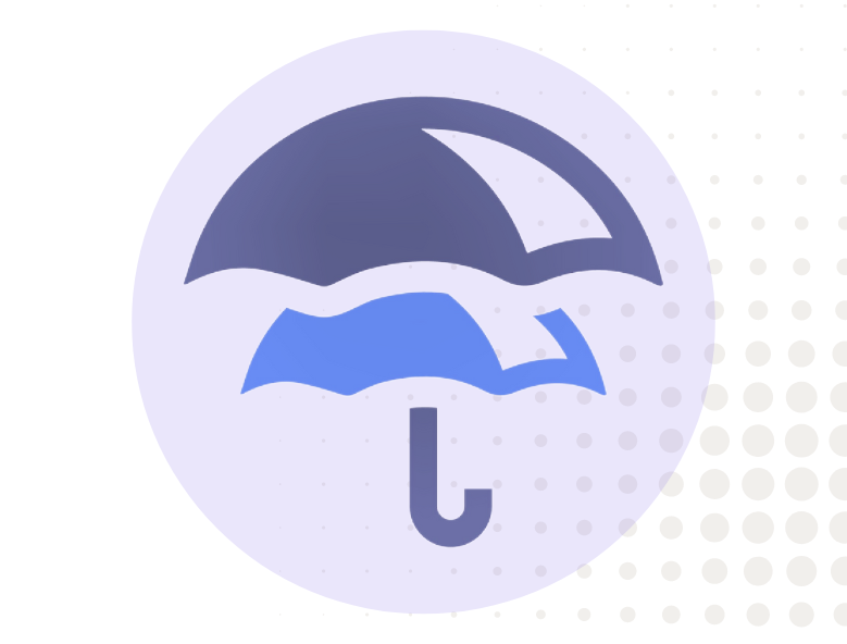 graphic illustration of an umbrella on top of another umbrella