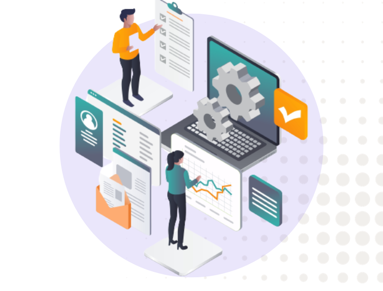 Graphic illustration of business operations