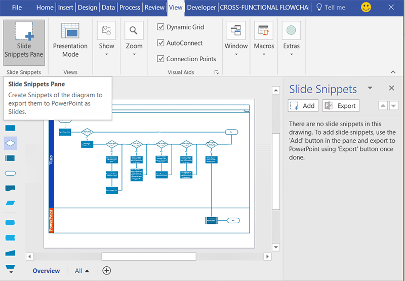 slide snmippets in visio
